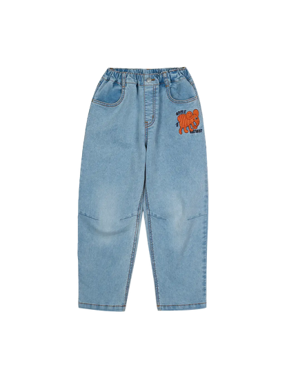 Elephant Brushed Denim Pants Jelly Mallow BEBE Concept 