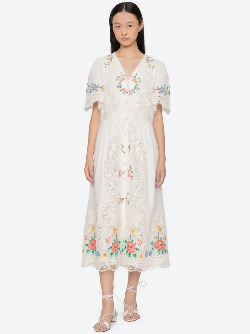 Astrid Embroidery Midi Dress SEA New York BEBE Concept 