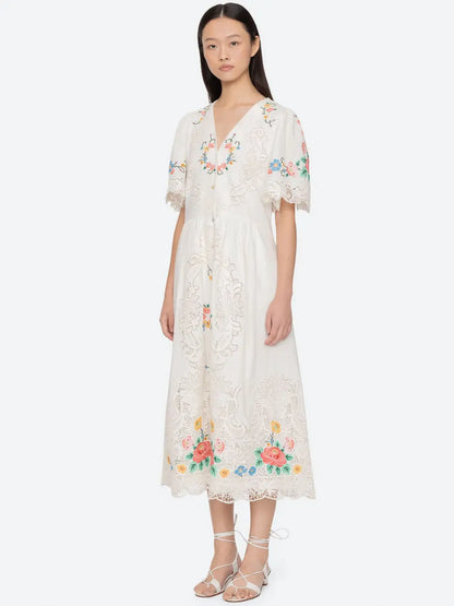 Astrid Embroidery Midi Dress SEA New York BEBE Concept 