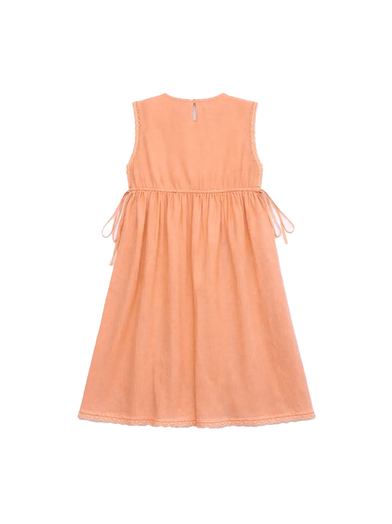 Birds Embroidered Dress Orange Maison Mangostan BEBE Concept 