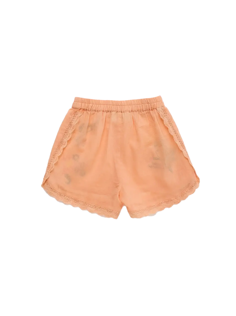 Birds Embroidered Shorts Orange Maison Mangostan BEBE Concept 