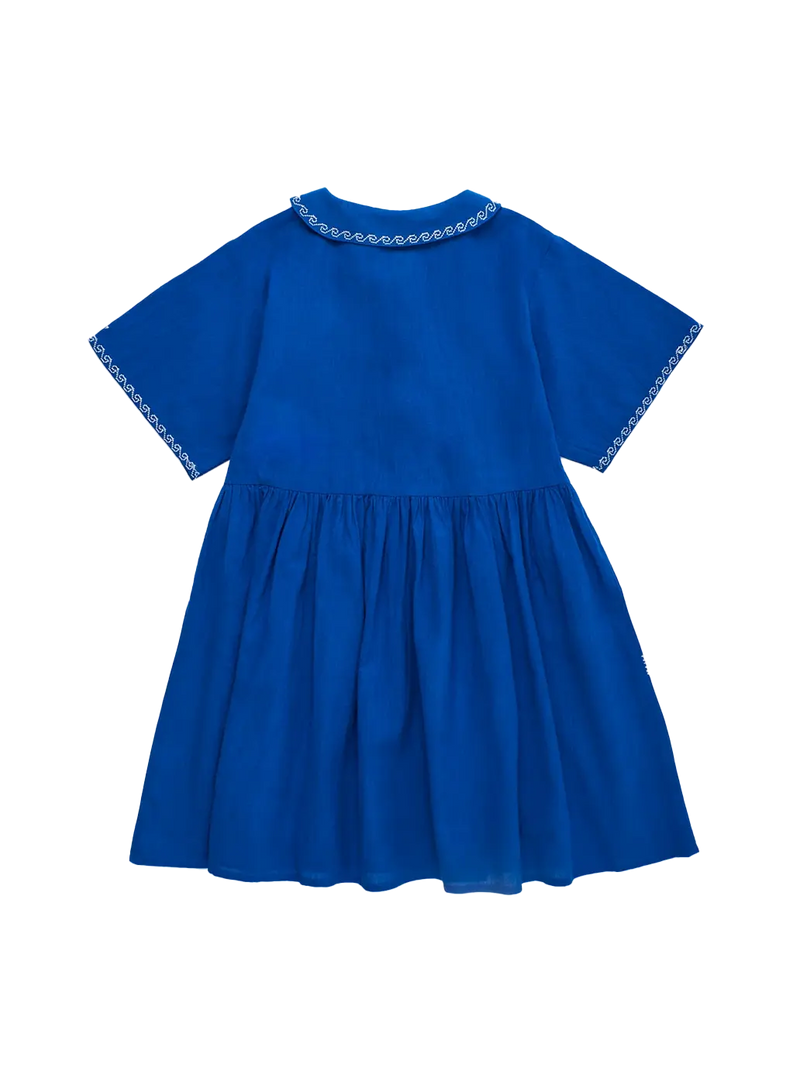 Barcos Embroidered Dress Blue Maison Mangostan BEBE Concept 