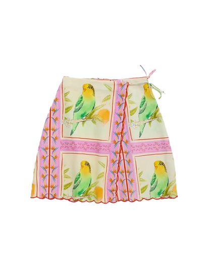 Birds Patchwork Skirt Maison Mangostan BEBE Concept 