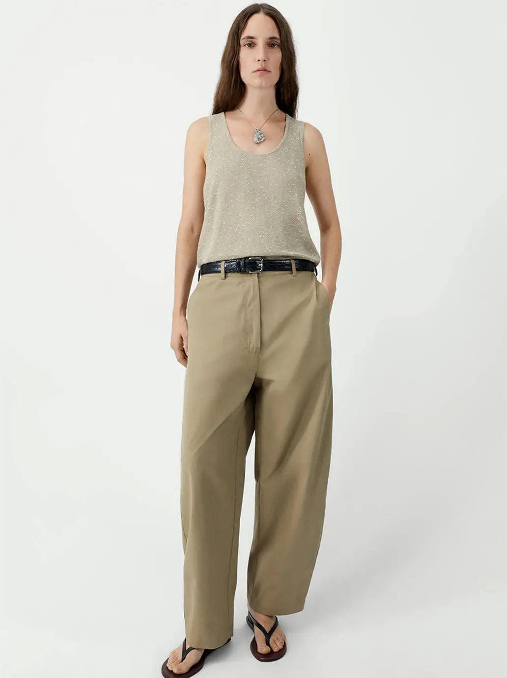 Linen &amp; Cotton Flecked Tank Top Cordera BEBE Concept 