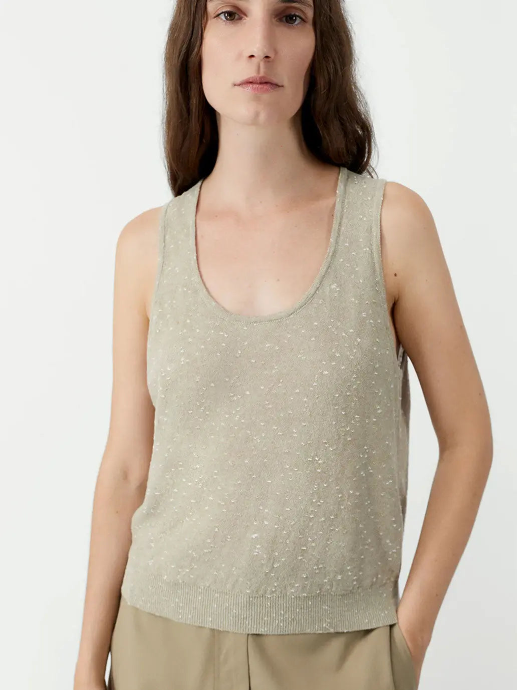 Linen &amp; Cotton Flecked Tank Top Cordera BEBE Concept 