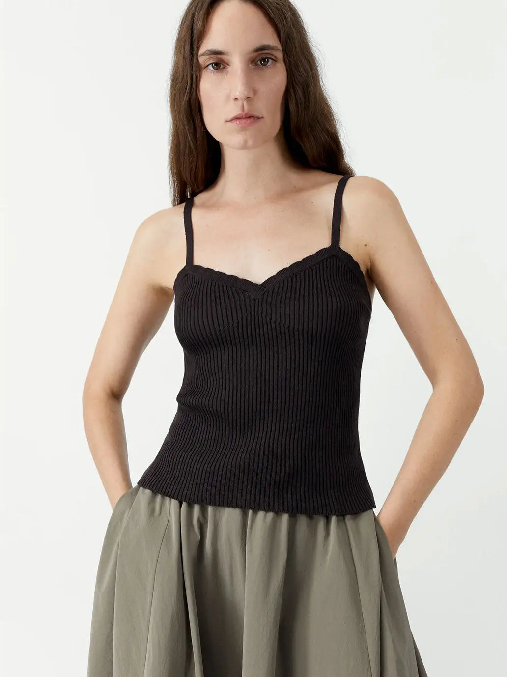 Cotton &amp; Silk Ribbed Tank Top Cordera BEBE Concept 