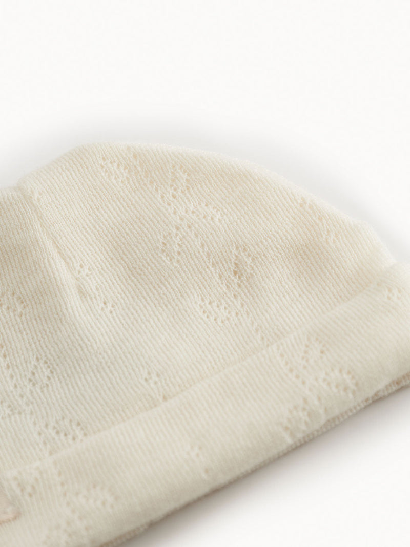 Czapeczka niemowlęca z merino Aiko Pointelle MarMar Copenhagen BEBE Concept 