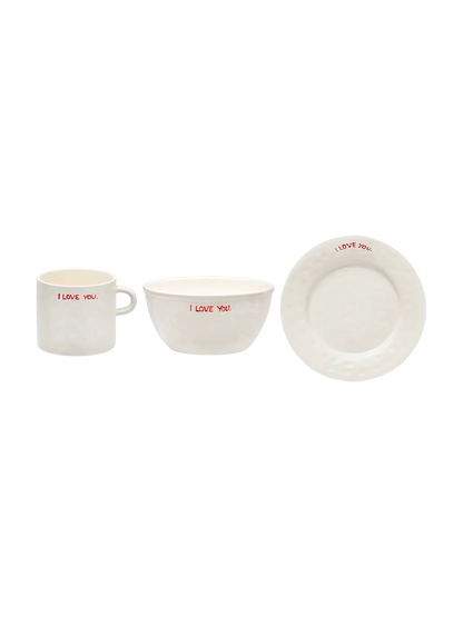 Zestaw naczyń I Love You Breakfast Set Anna + Nina BEBE Concept 
