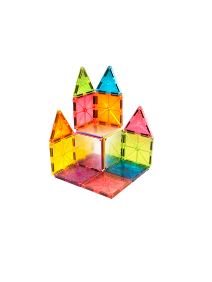 Klocki magnetyczne z brokatem Stardust 15 el. Magna-Tiles BEBE Concept 