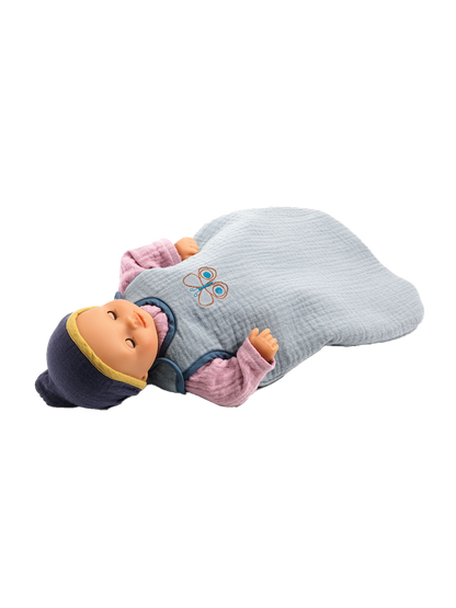 Muślinowy śpiworek do spania dla lalki Pomea Djeco BEBE Concept 