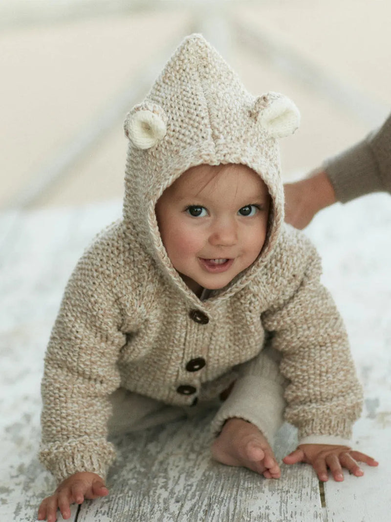 kardigan z wełny merino z uszkami Mille Family BEBE Concept 