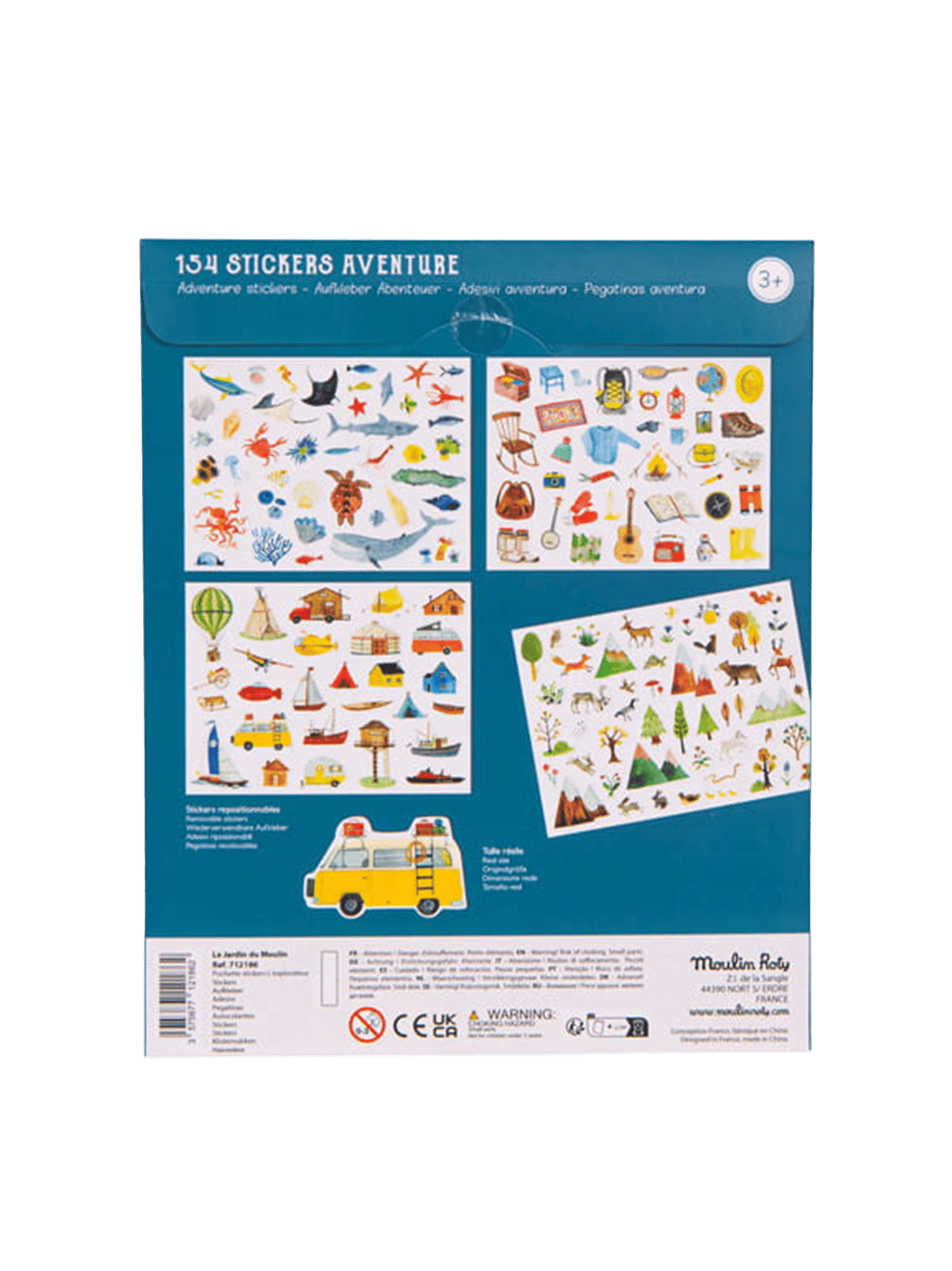 Zestaw arkuszy z naklejkami Adventure Moulin Roty BEBE Concept 
