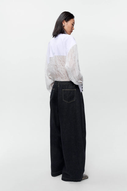 Curved Baggy Jeans Black BLACK