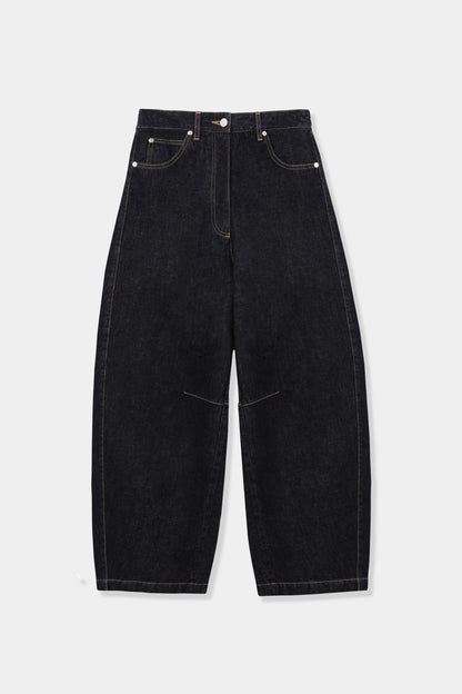 Curved Baggy Jeans Black BLACK
