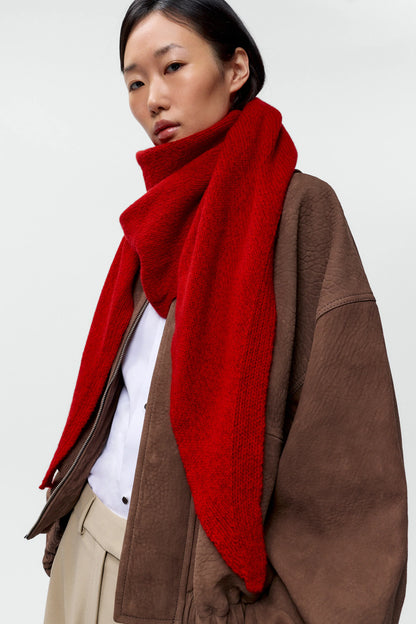 Merino &amp; Cashmere Maxi Bandana Red RED