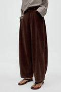 Manšestrové kalhoty Baggy BROWN