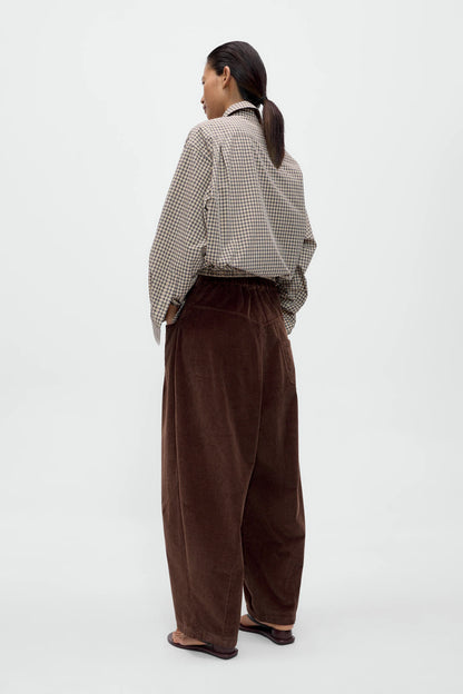 Manšestrové kalhoty Baggy BROWN