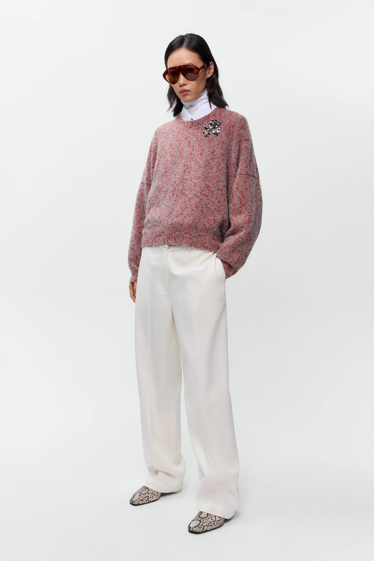 Speckled Crewneck Sweater Malva