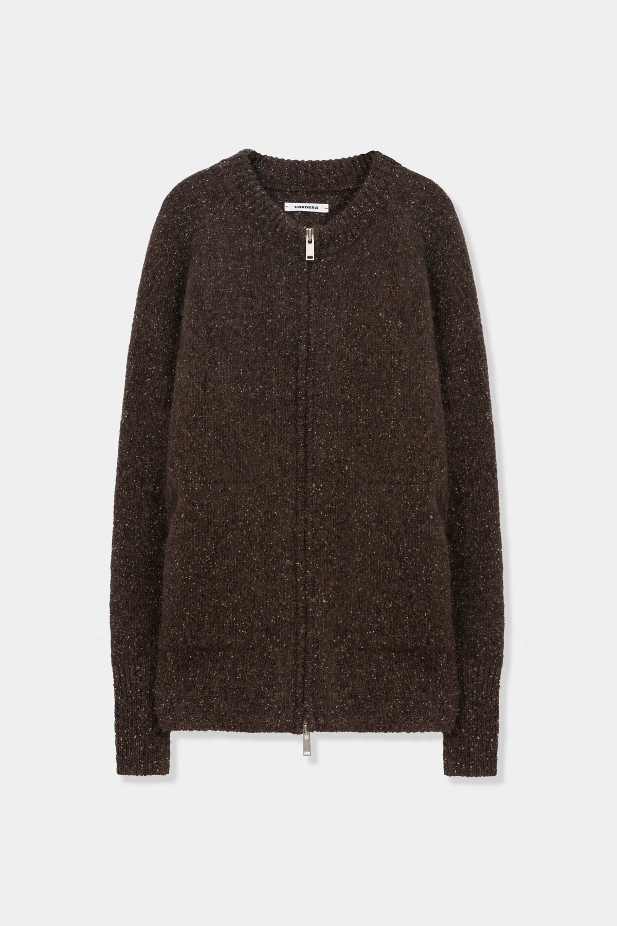 Speckled Zip-Jacket Chocolate CHOCOLATE
