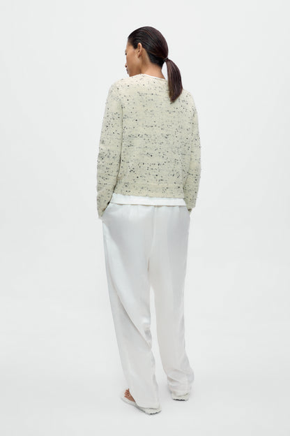 MERINO WOOL FLECKED CARDIGAN