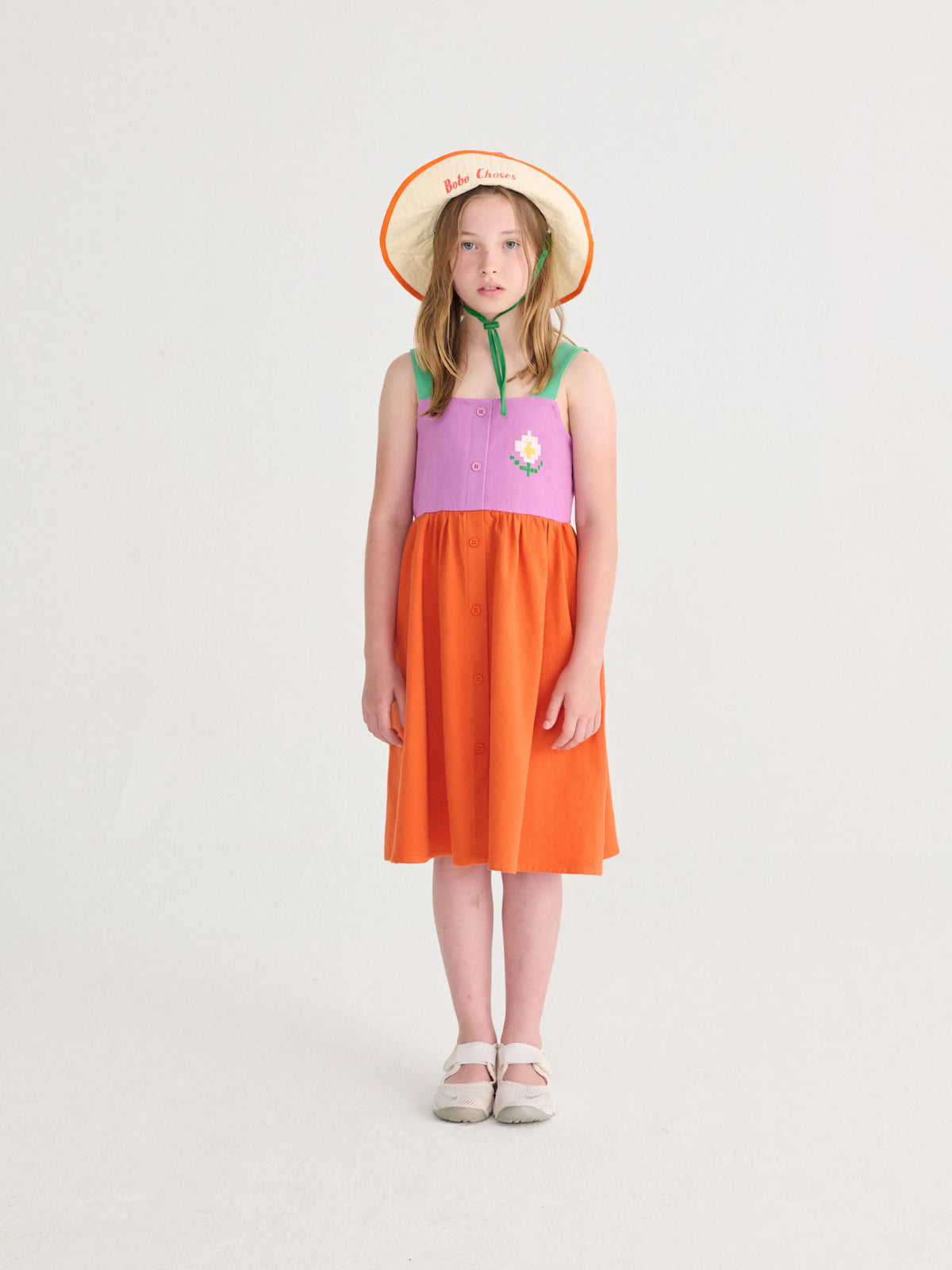 Sukienka Pixel Daisy color block woven dress Bobo Choses BEBE Concept 