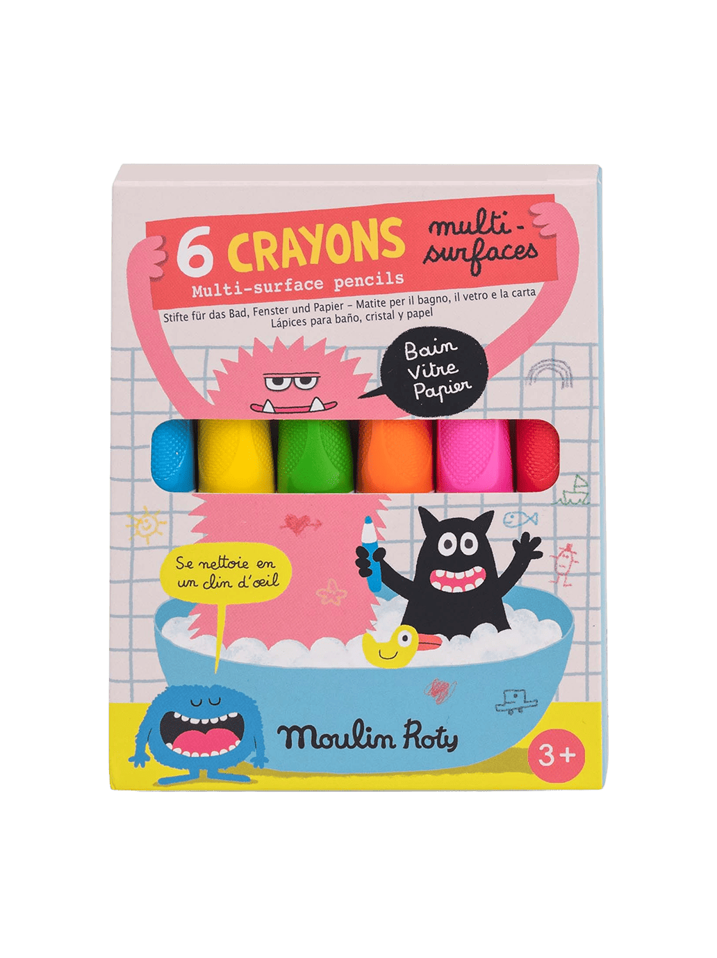 Kredki do malowania różnych powierzchni Moulin Roty BEBE Concept 