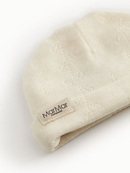 Czapeczka niemowlęca z merino Aiko Pointelle MarMar Copenhagen BEBE Concept 