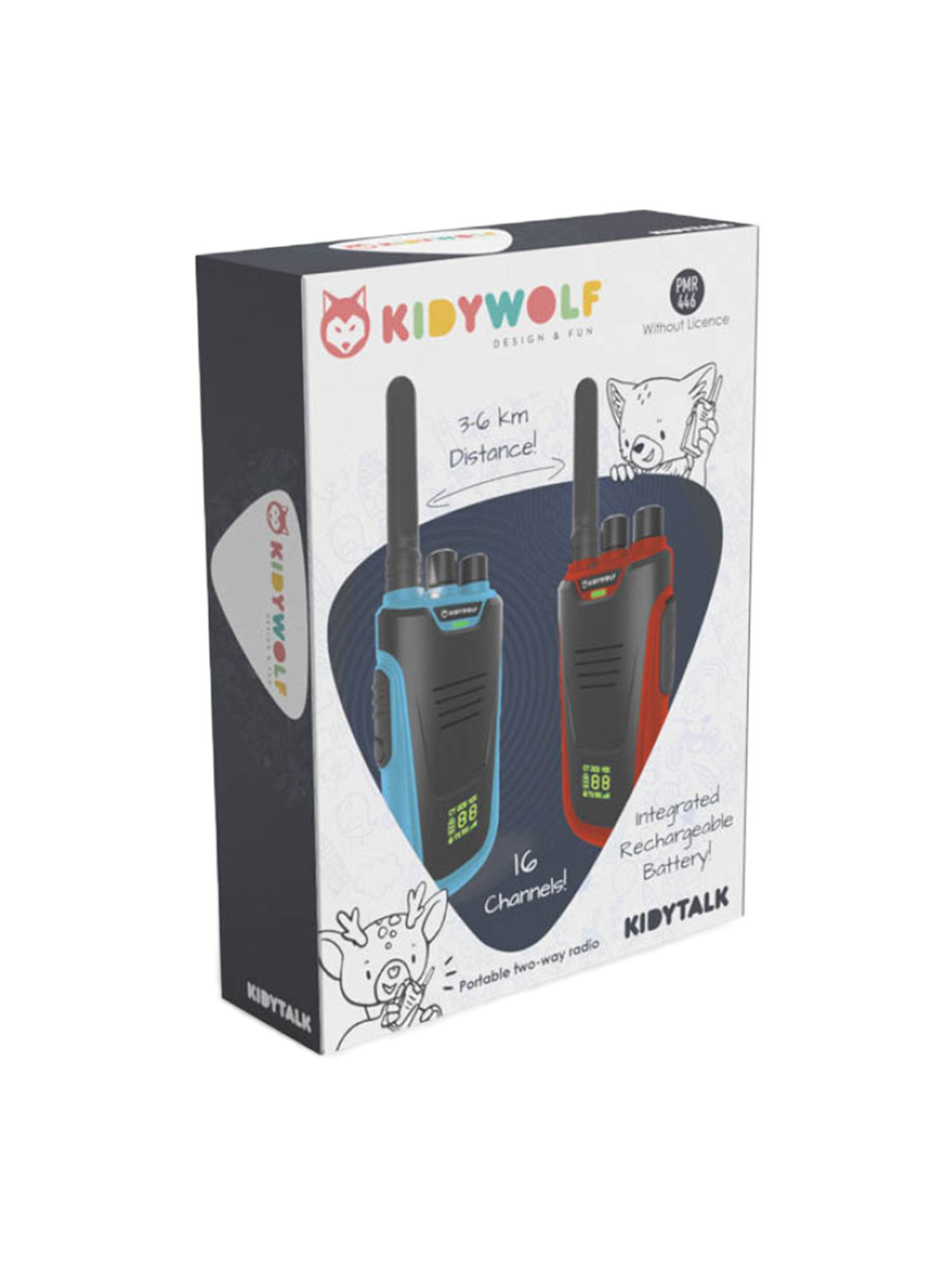 Zestaw krótkofalówek Kidytalk walkie talkie Kidywolf BEBE Concept 