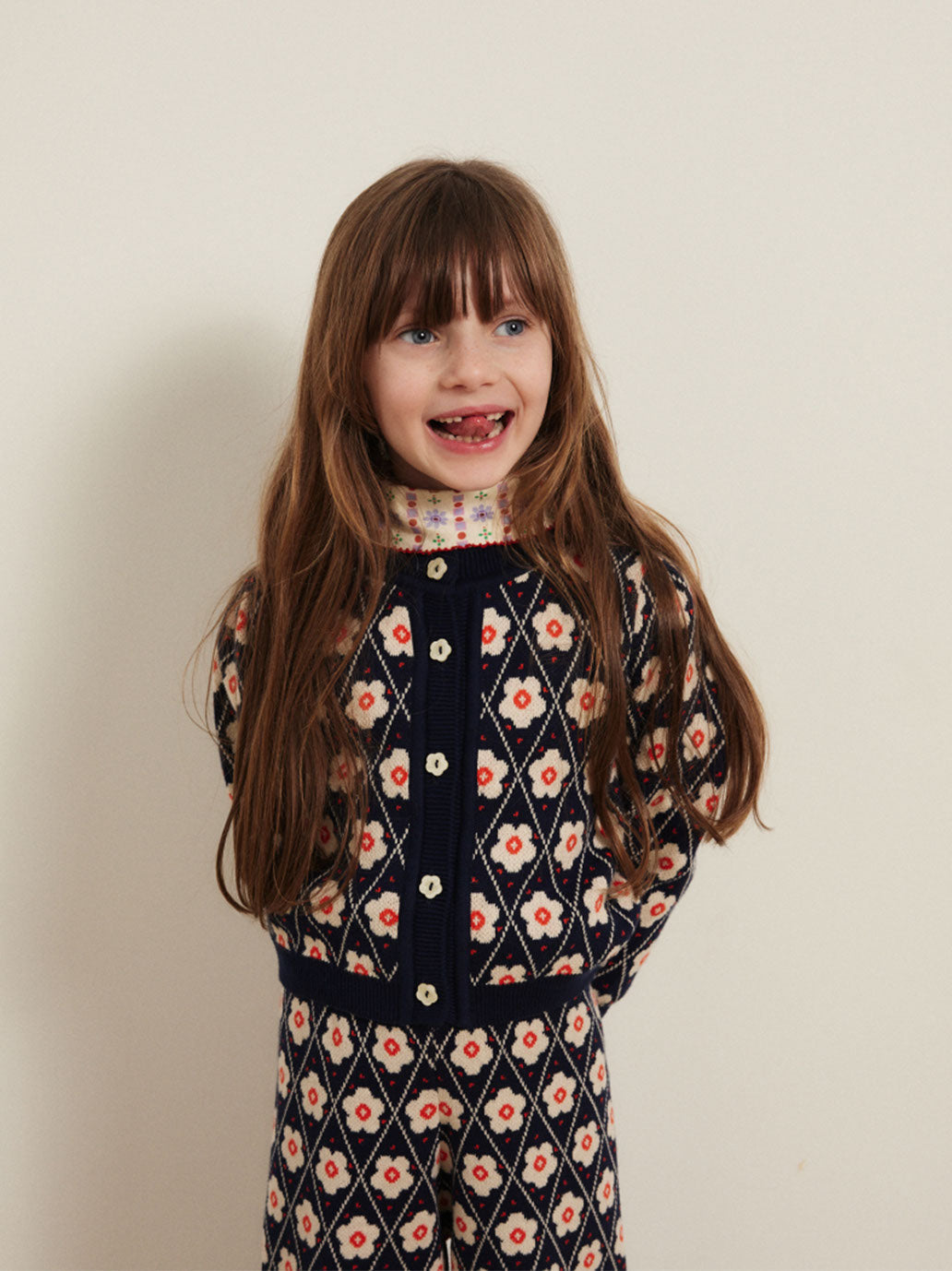 Kardigan Lison cardigan Navy Flower Hello Simone BEBE Concept 
