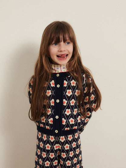 Kardigan Lison cardigan Navy Flower Hello Simone BEBE Concept 