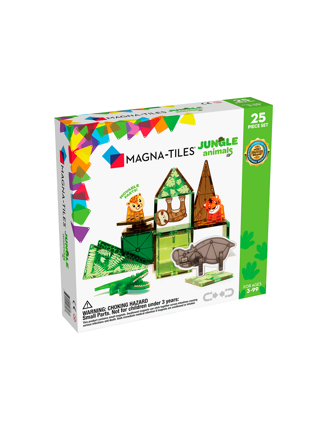Klocki magnetyczne Jungle Animals 25 el. Magna-Tiles BEBE Concept 