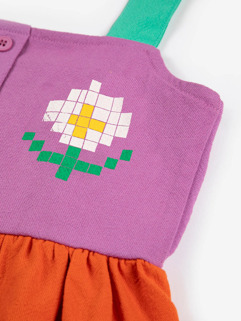 Sukienka Pixel Daisy color block woven dress Bobo Choses BEBE Concept 