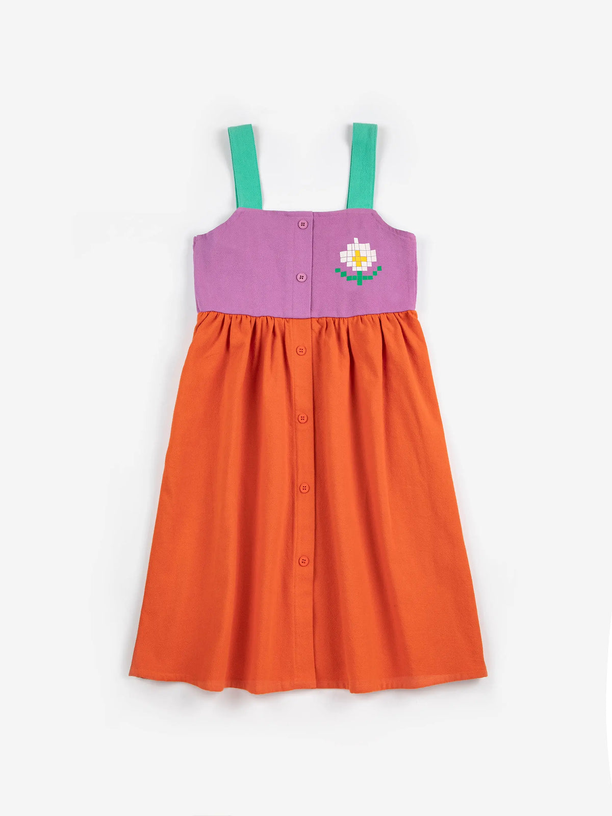 Sukienka Pixel Daisy color block woven dress Bobo Choses BEBE Concept 