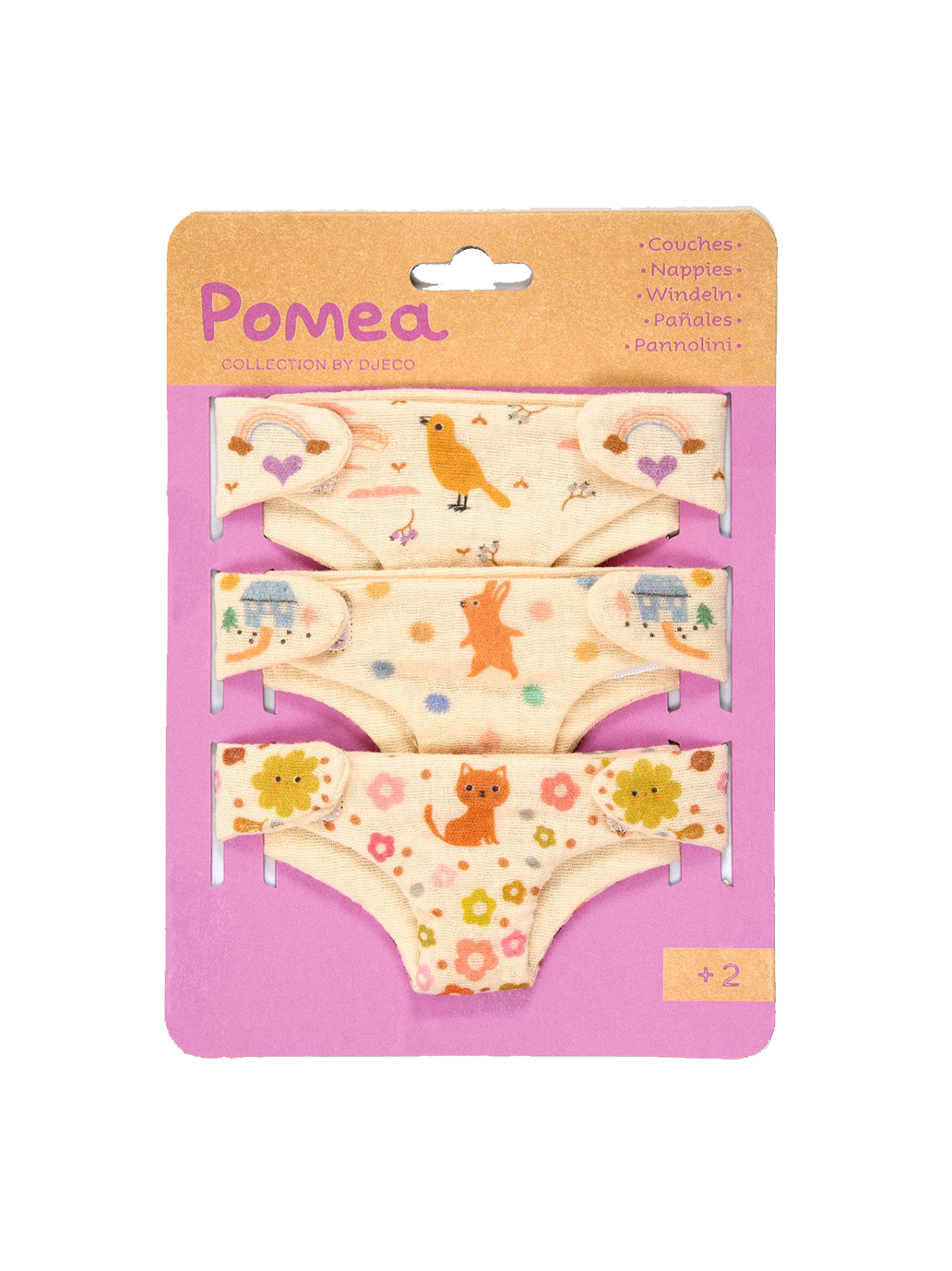 Zestaw pieluszek dla lalki Pomea Djeco BEBE Concept 