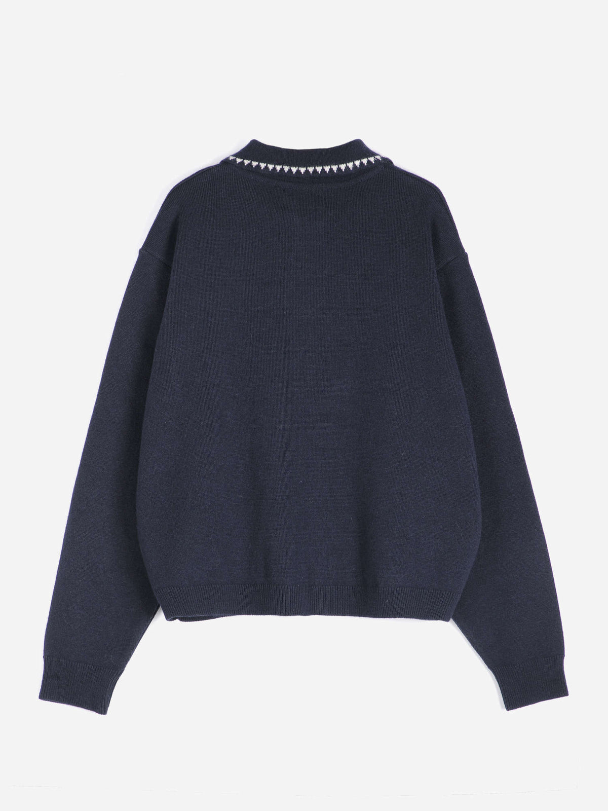 Vibrant Flower wool blend polo cardigan