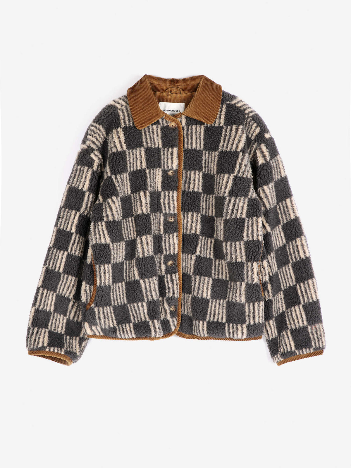 Almost Moiré all over sherpa jacket