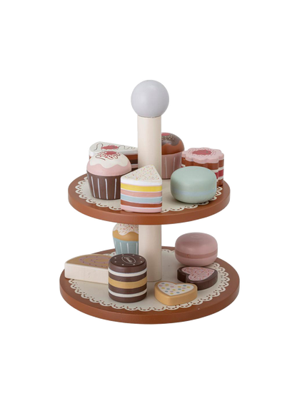 Drewniany zestaw z paterą i ciastkami Bloomingville BEBE Concept 