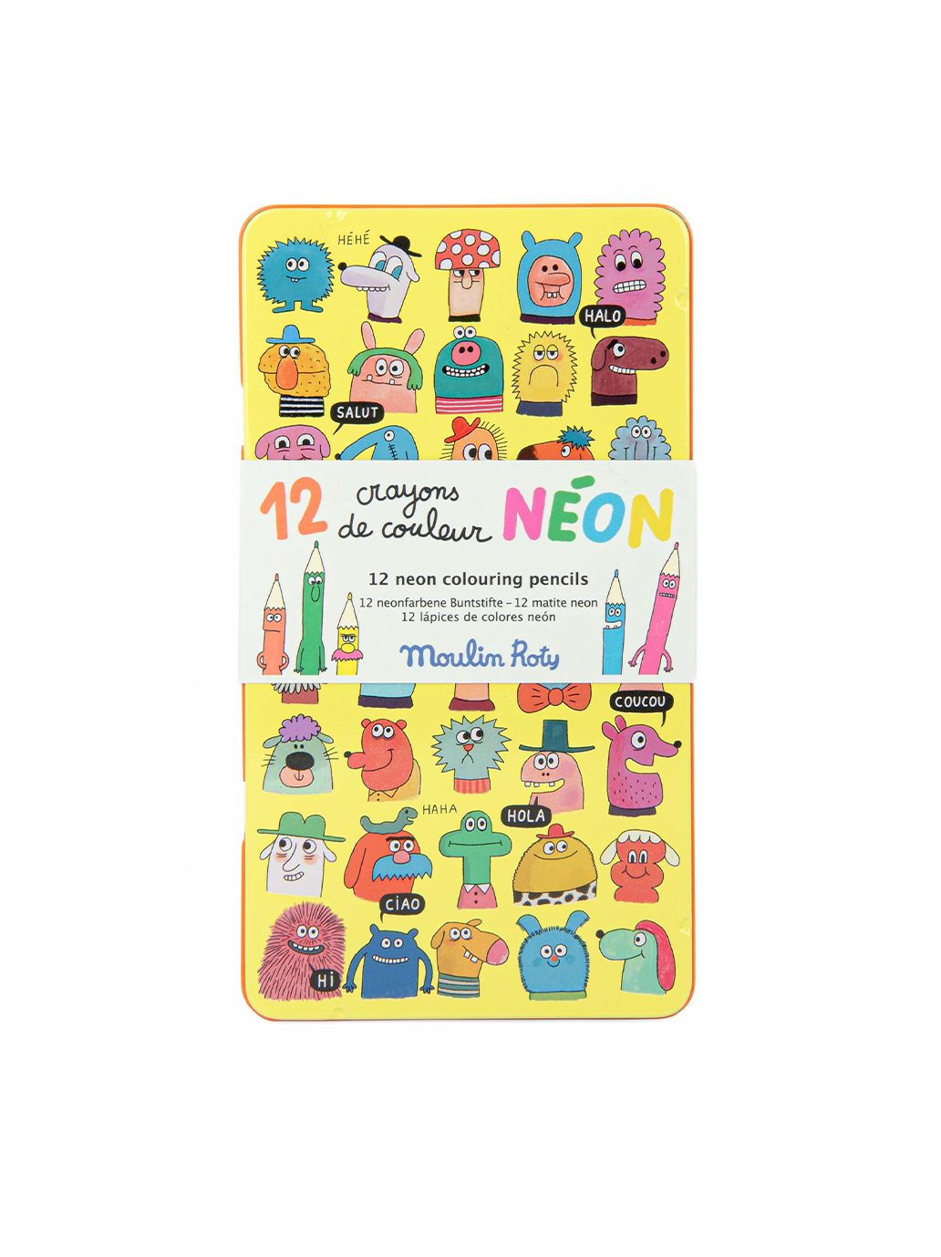 Zestaw 12 kredek w blaszanym pudełku Moulin Roty BEBE Concept 