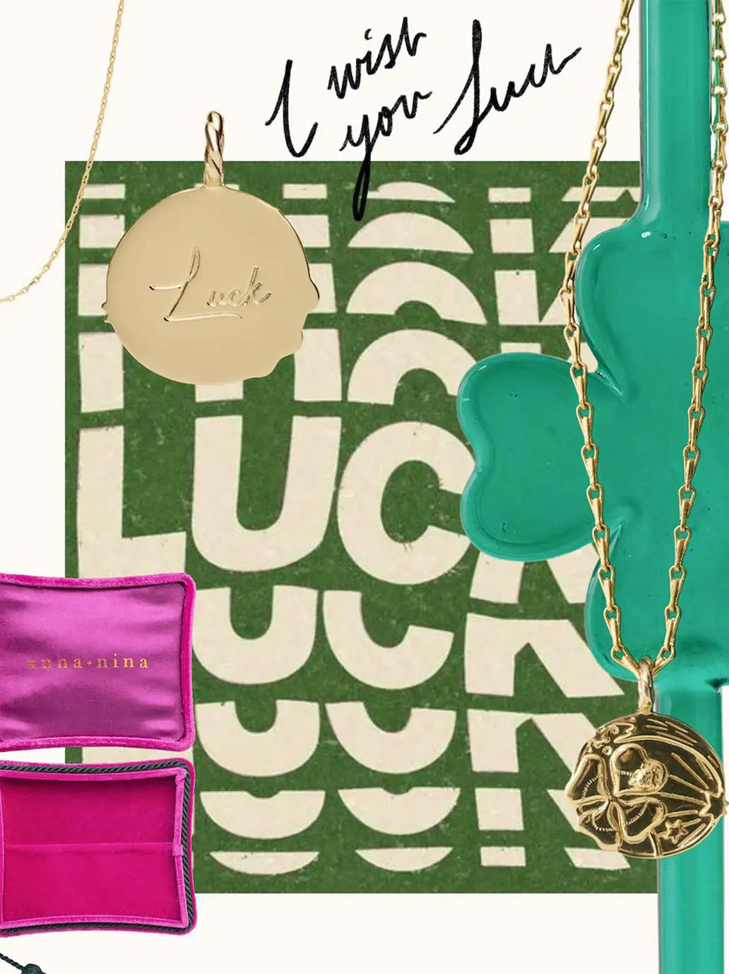 Pozłacana zawieszka Memorable Charm Luck Anna + Nina BEBE Concept 