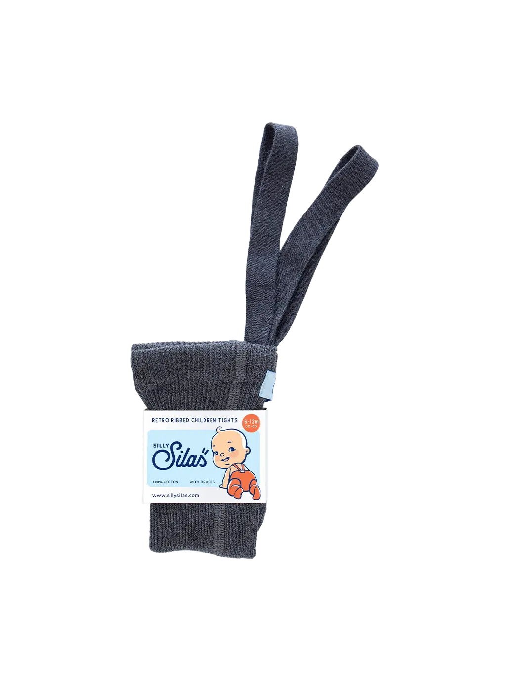 rajstopy z organicznej bawełny z szelkami w stylu vintage Silly Silas BEBE Concept 
