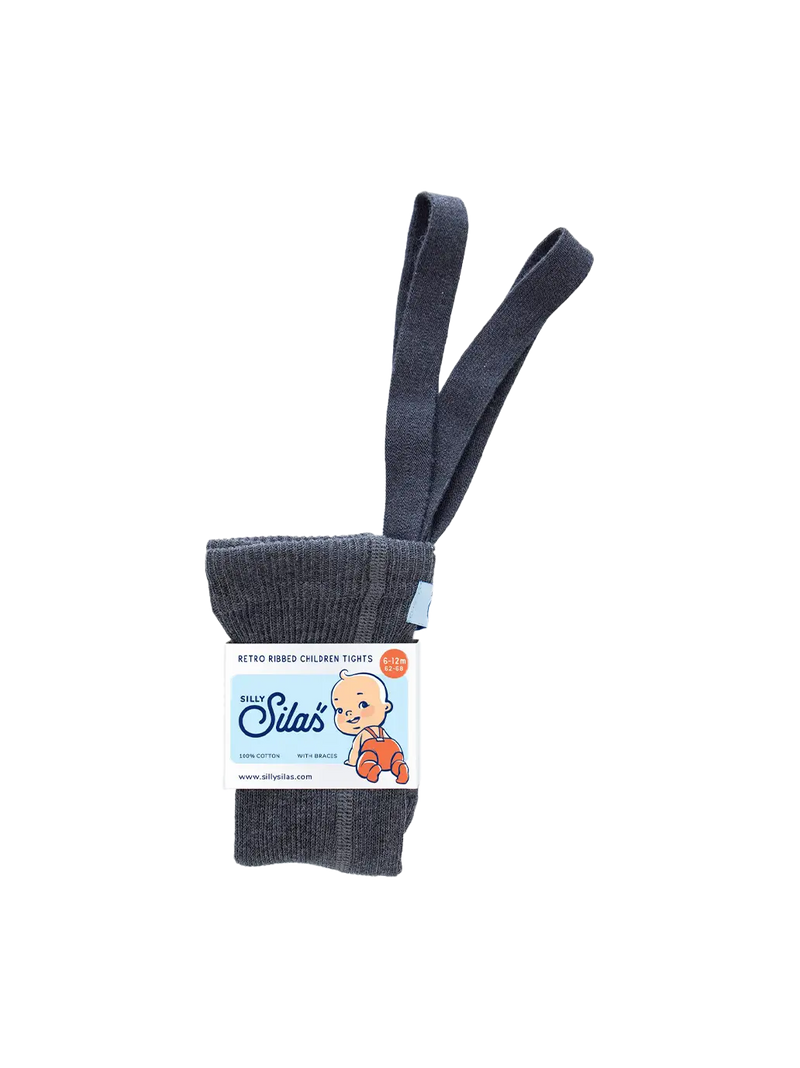 rajstopy z organicznej bawełny z szelkami w stylu vintage Silly Silas BEBE Concept 