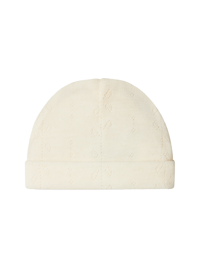 Czapeczka niemowlęca z merino Aiko Pointelle MarMar Copenhagen BEBE Concept 