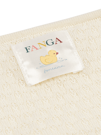 Coperta Fanga Venti Pointelle in cotone ANTIQUE WHITE
