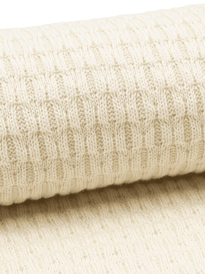 Coperta Fanga Venti Pointelle in cotone ANTIQUE WHITE