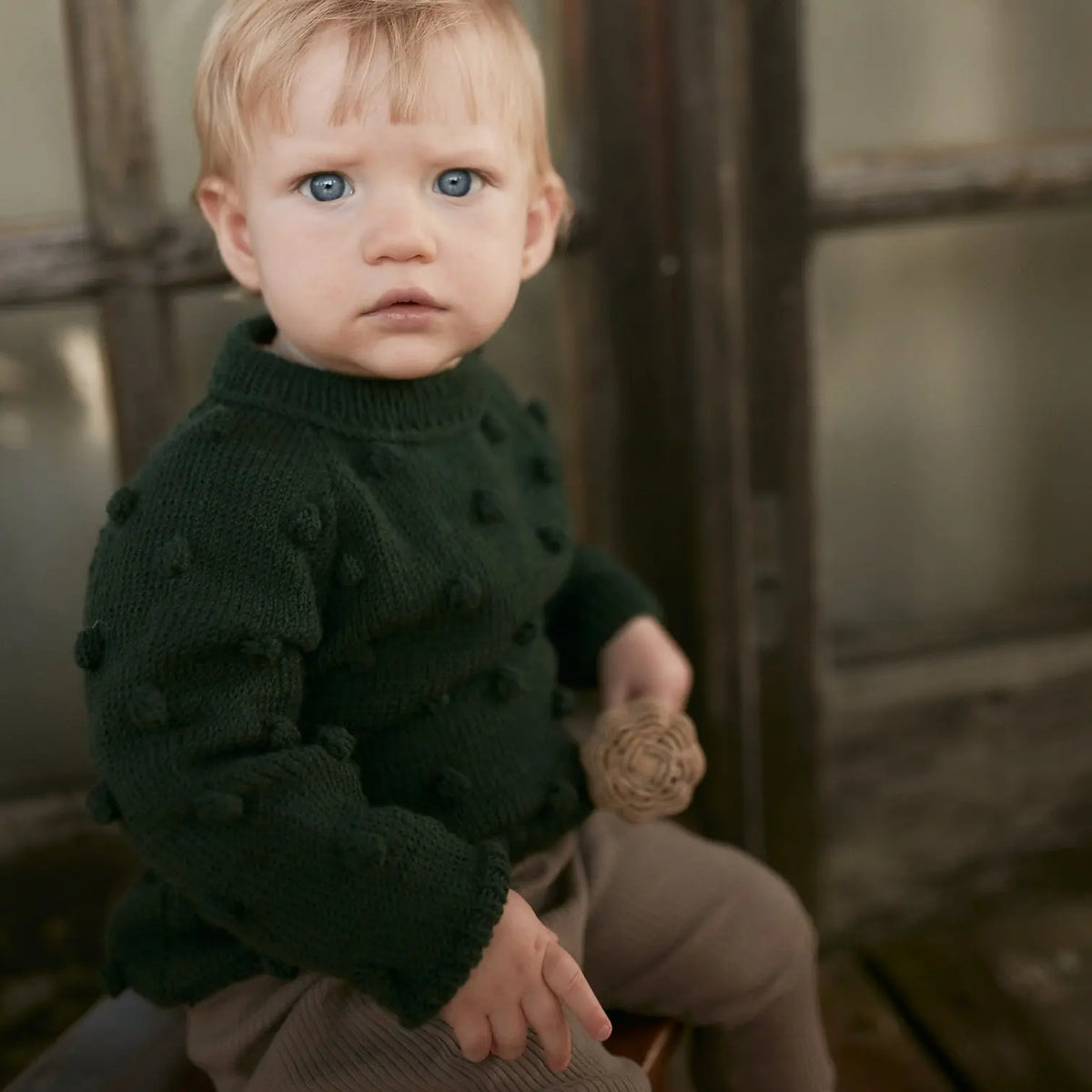 sweterek popcorn z wełny merino Mille Family BEBE Concept 