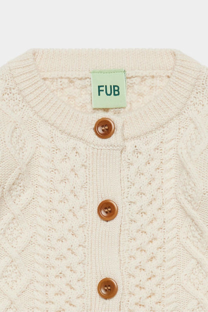 Gilet Aran en laine mérinos ECRU