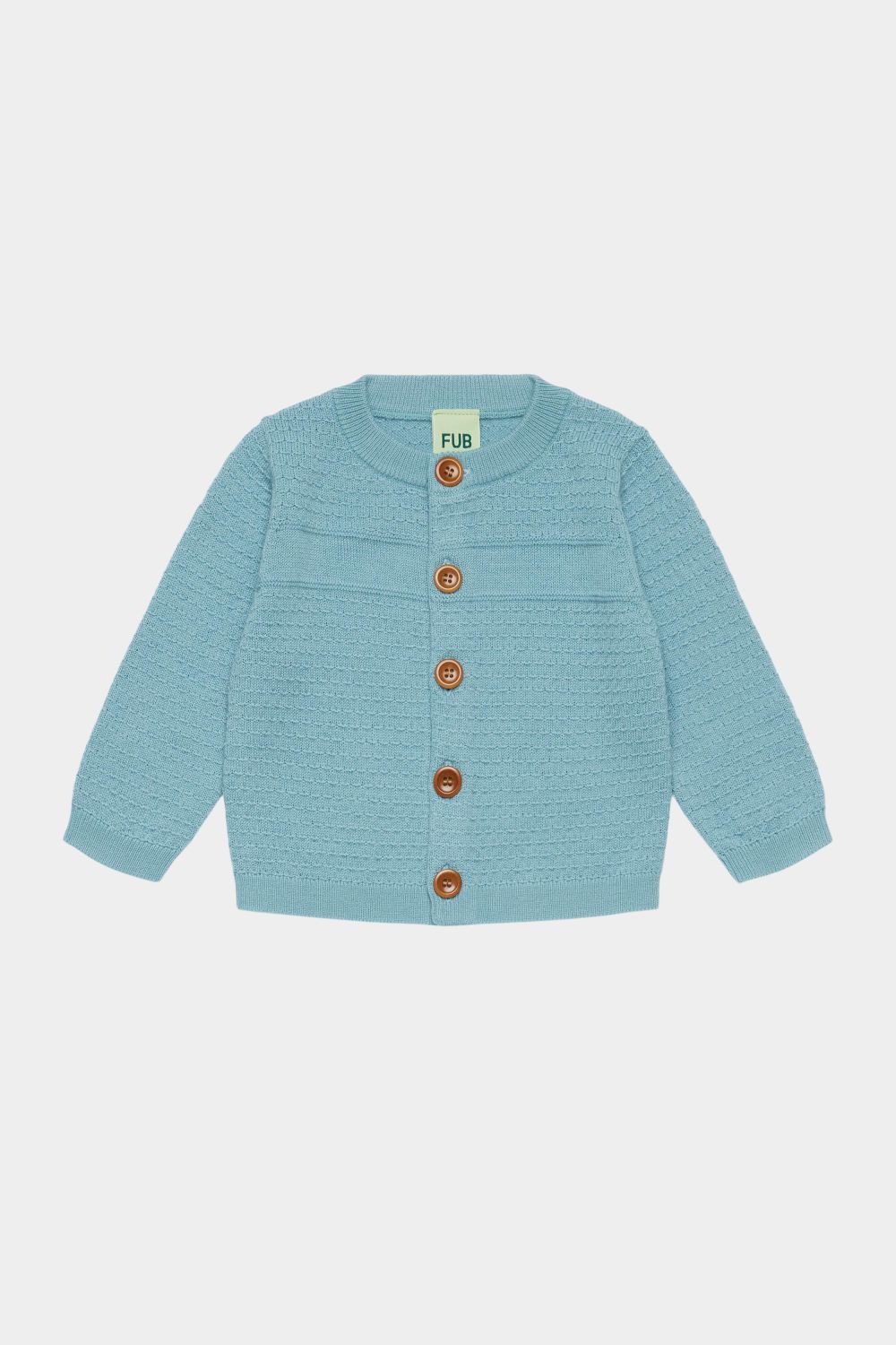 Baby-Strickjacke aus Merinowolle LIGHT TEAL