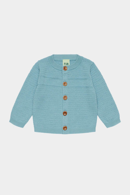 Baby-Strickjacke aus Merinowolle LIGHT TEAL