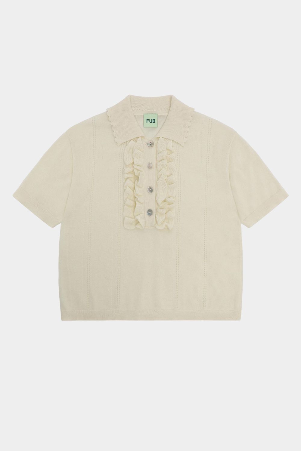 Polo in cotone con volant