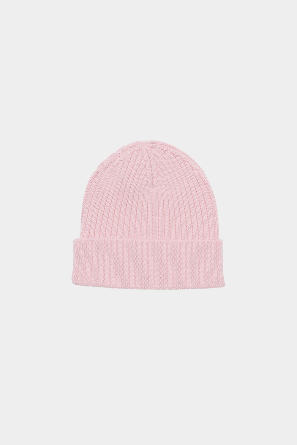 Bonnet côtelé en laine mérinos ROSE QUARTZ